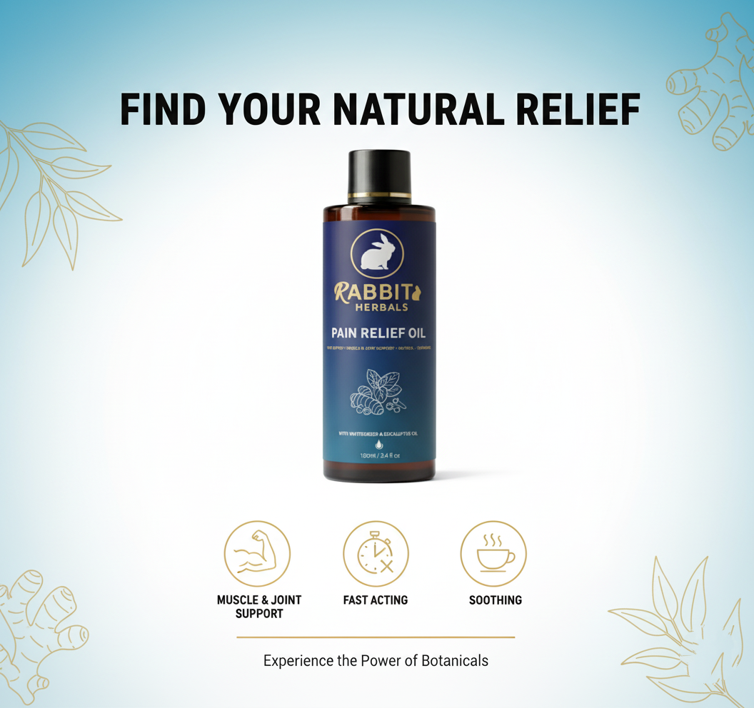 Rabbit Herbal Pain Relief Oil- All in One Pain Killer-100ML