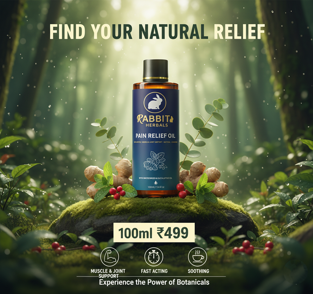 Rabbit Herbal Pain Relief Oil- All in One Pain Killer-100ML